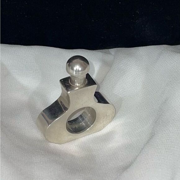 RARE! Sterling Silver Mexico 1970 Taxco Modernist Perfume Bottle - Picture 11 of 13